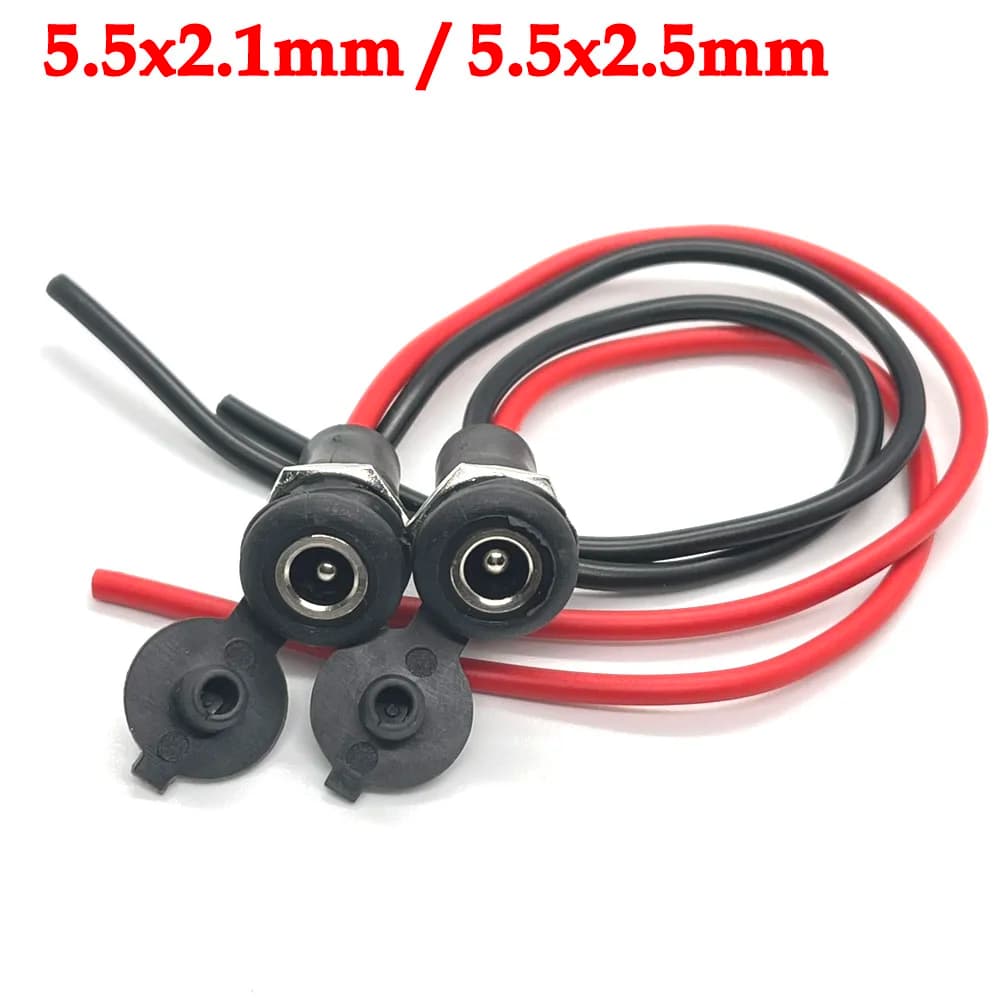 1/2/3 pz/lotto DC 5.5*2.1mm/5.5*2.5mm presa di alimentazione cc presa Jack spina femmina connettore per montaggio a pannello adattatore 5.5mm 2.1mm