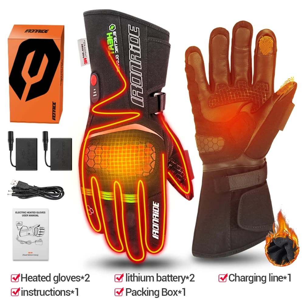 Guanti riscaldati elettrici ricaricabili USB Guanti riscaldati termici touchscreen Guanti caldi da sci per bicicletta da moto impermeabili
