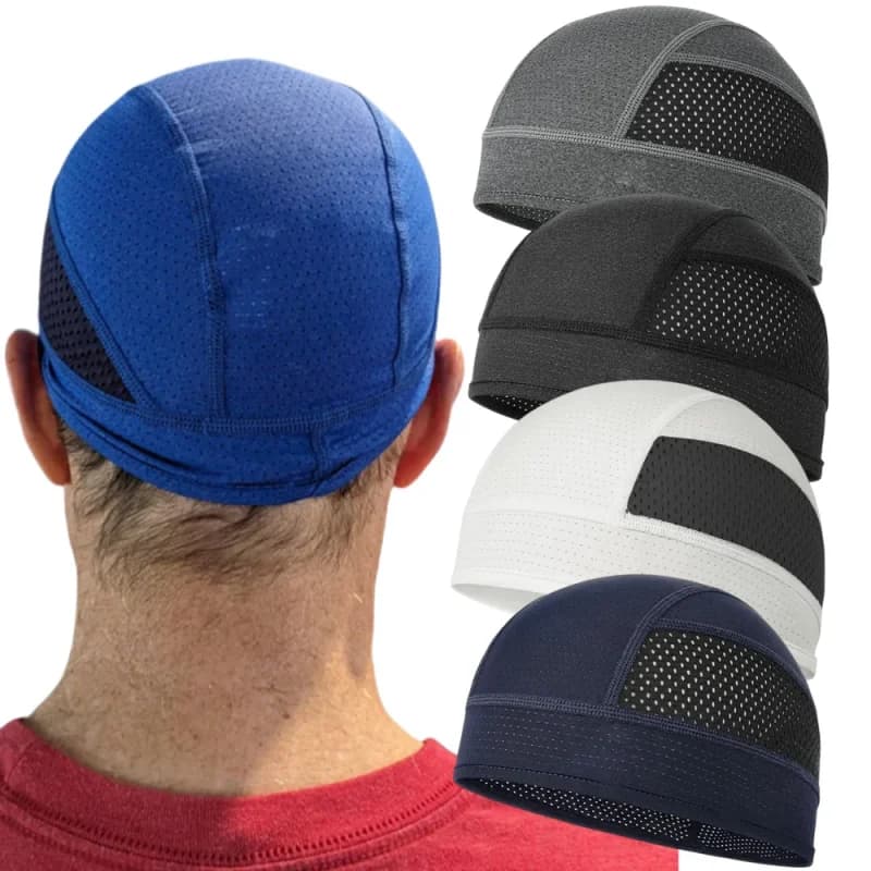 Sottocasco Traspirante in Rete ad Asciugatura Rapida per Ciclismo, Moto, Escursionismo, Corsa - Cappello Sportivo da Esterno, Sottocasco Anti-Sudore