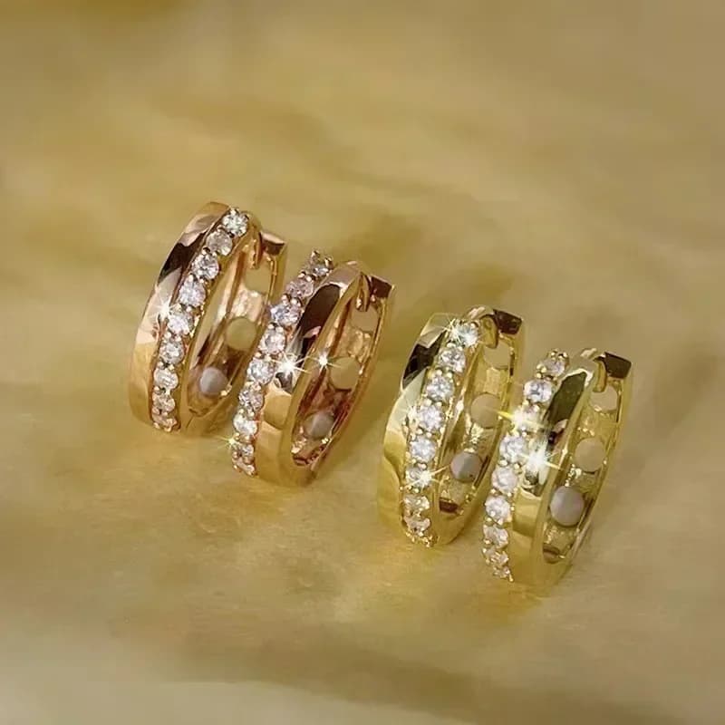 2025 Dainty Hoop Earrings with One Line CZ New Ear Circle for Women Daily Wear Modern Fashion Girls Jewelry Drop Ship