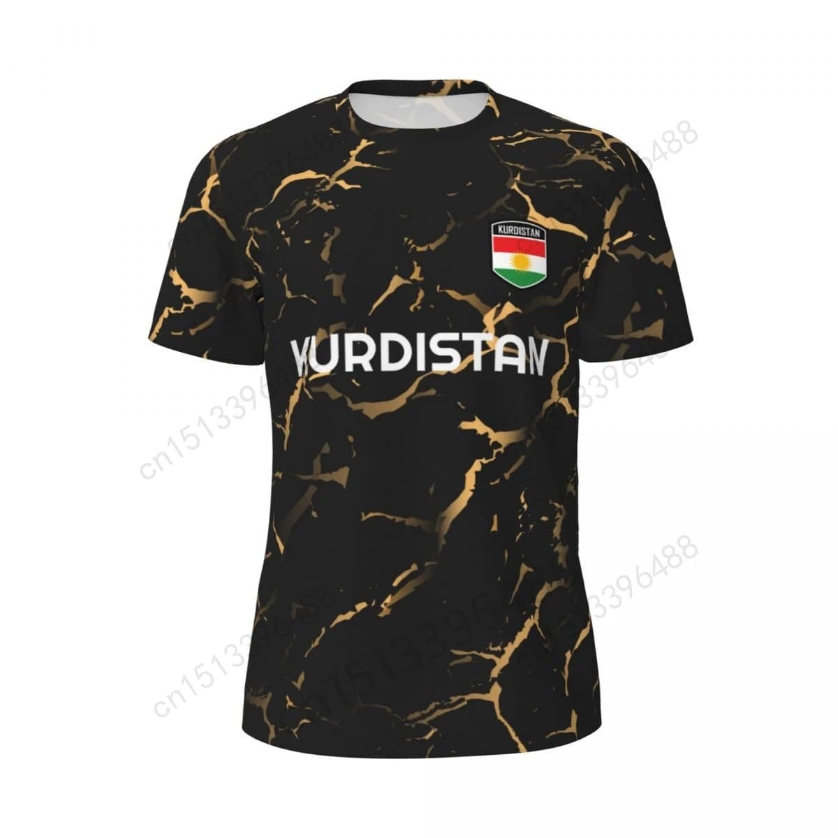 T-shirt stampata in 3D con bandiera del Kurdistan T-shirt estiva da uomo a maniche corte in rete per gli appassionati di fitness da tennis in bici da corsa