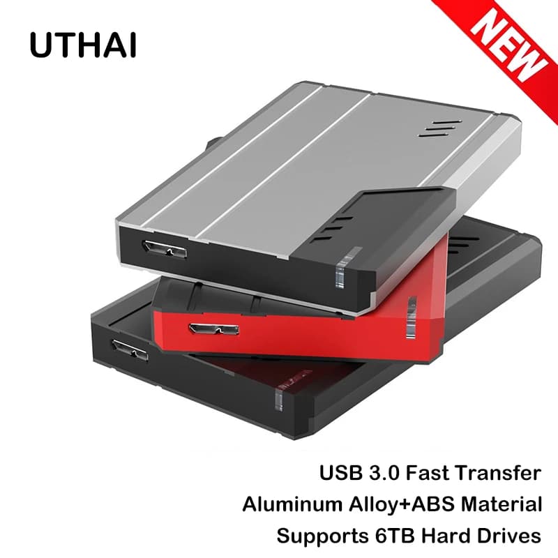 T51 2.5" SATA to USB 3.0 HDD Case Mobile Hard Drive Enclosure For SSD External Storage HDD Box With USB3.0/2.0 Cable UTHAI
