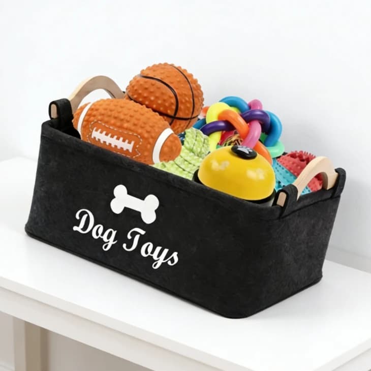 1pc feltro giocattolo per animali domestici cestino portaoggetti scatola organizer per cani petto per giocattoli per animali domestici coperte guinzagli e forniture alimentari accessori per cani per cani