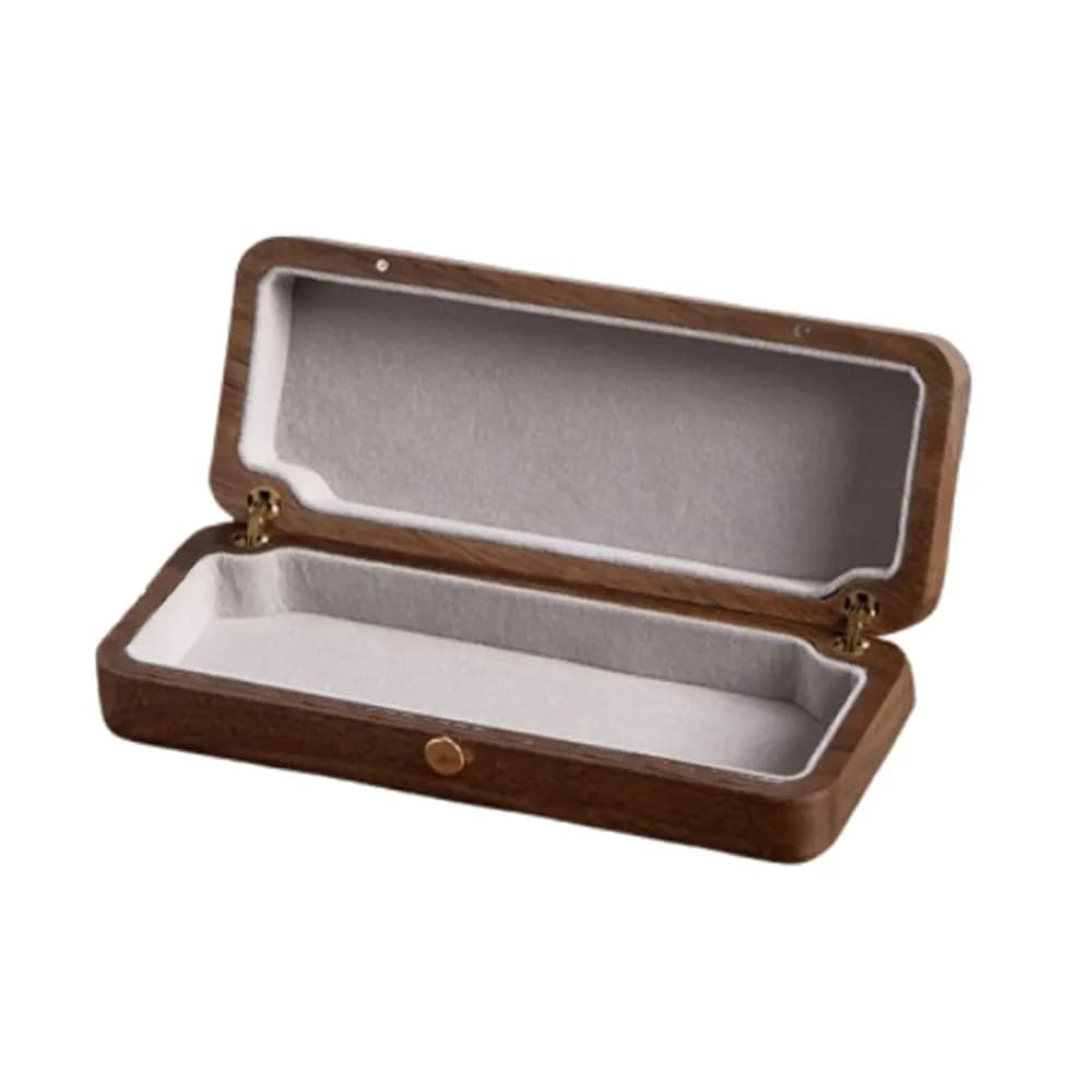 Retro Wood Glasses Case Magnetic Buckle Flocking Inside Wood Eye Glass Holder Durable Anti-Pressure Walnut Wood Storage Box