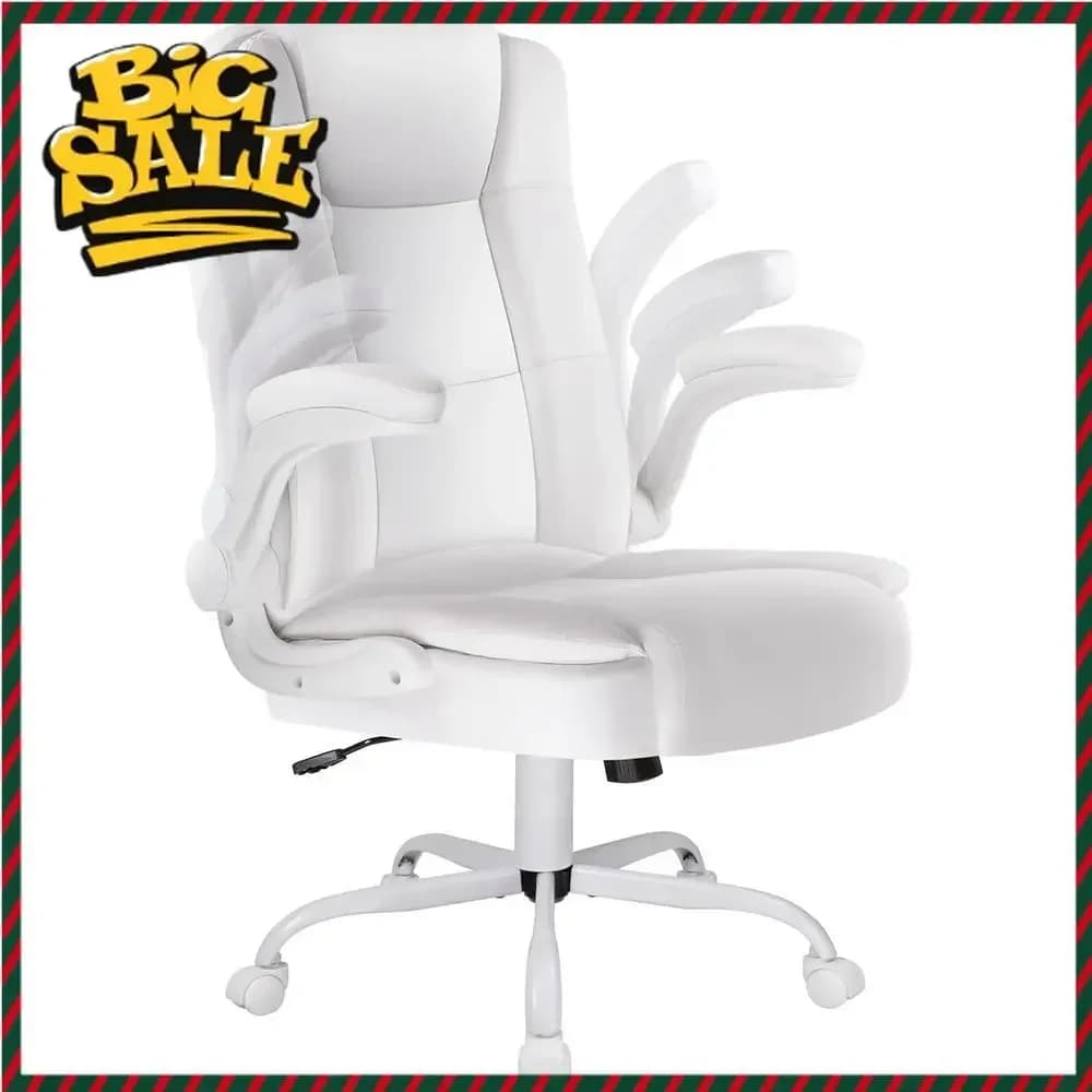 Sedia da scrivania ergonomica con schienale alto per persone di statura elevata, sedia da ufficio regolabile in pelle PU con braccioli imbottiti per sedute prolungate C