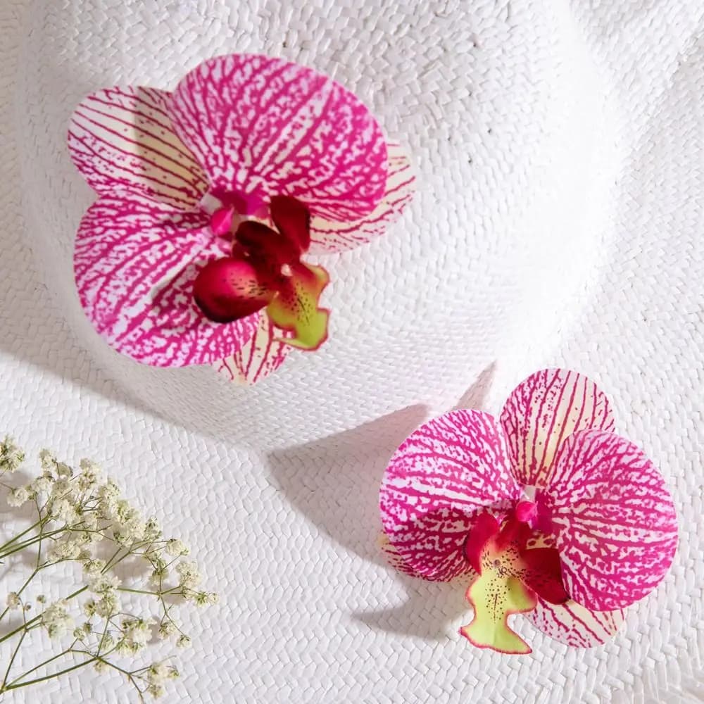 Simulated Flower Butterfly Orchid Earrings Korean Style Exaggerated Flower Earrings Alloy Jewelry Accessories