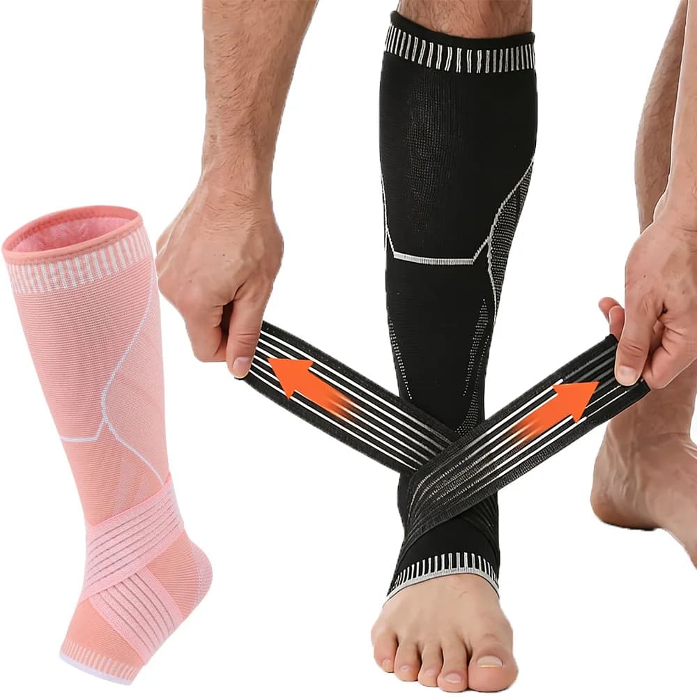 1 pair of compressed bands for calf, unisex, up to the knee, open toe, for plantar fascites, heel pain, Achille tendons, tibiealgi.