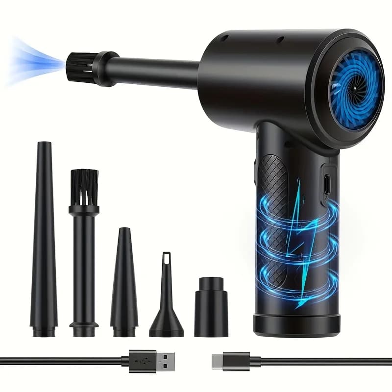Compressed air dust collector - Mini hairdryer - Keyboard cleaner - 51000 rpm - Rechargeable air container - 2000 mAhRechar