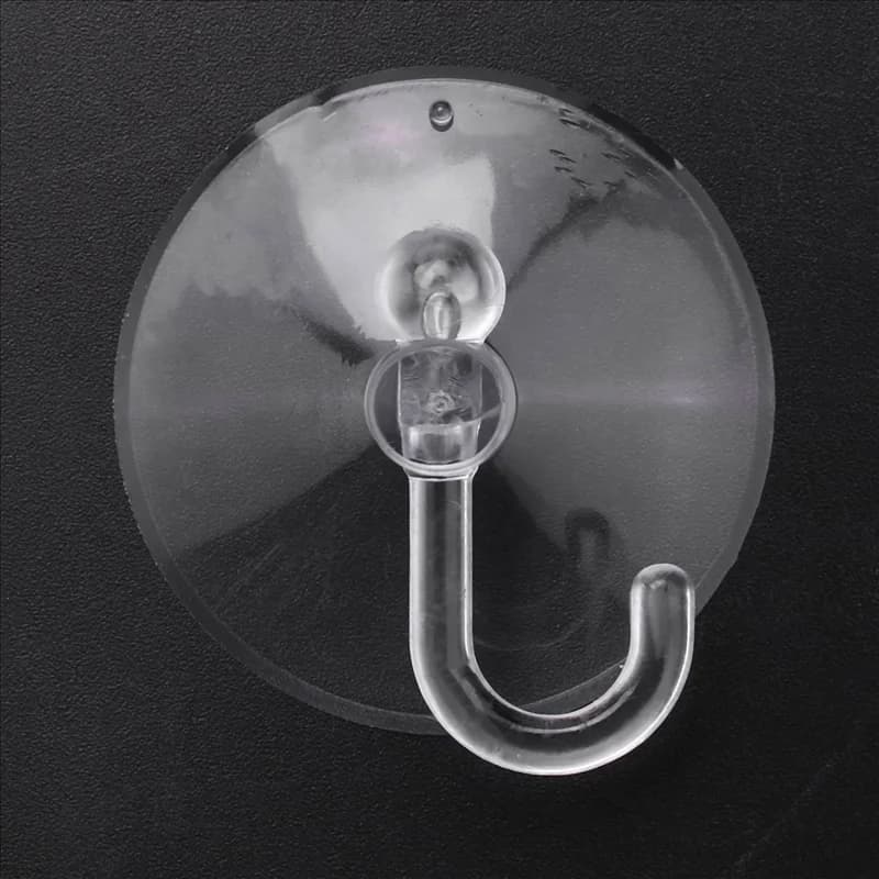 ABVG-60 X Ventose Bicchieri di plastica trasparente con ganci in metallo Decorazione per finestre Ventosa per appendere decorazioni natalizie