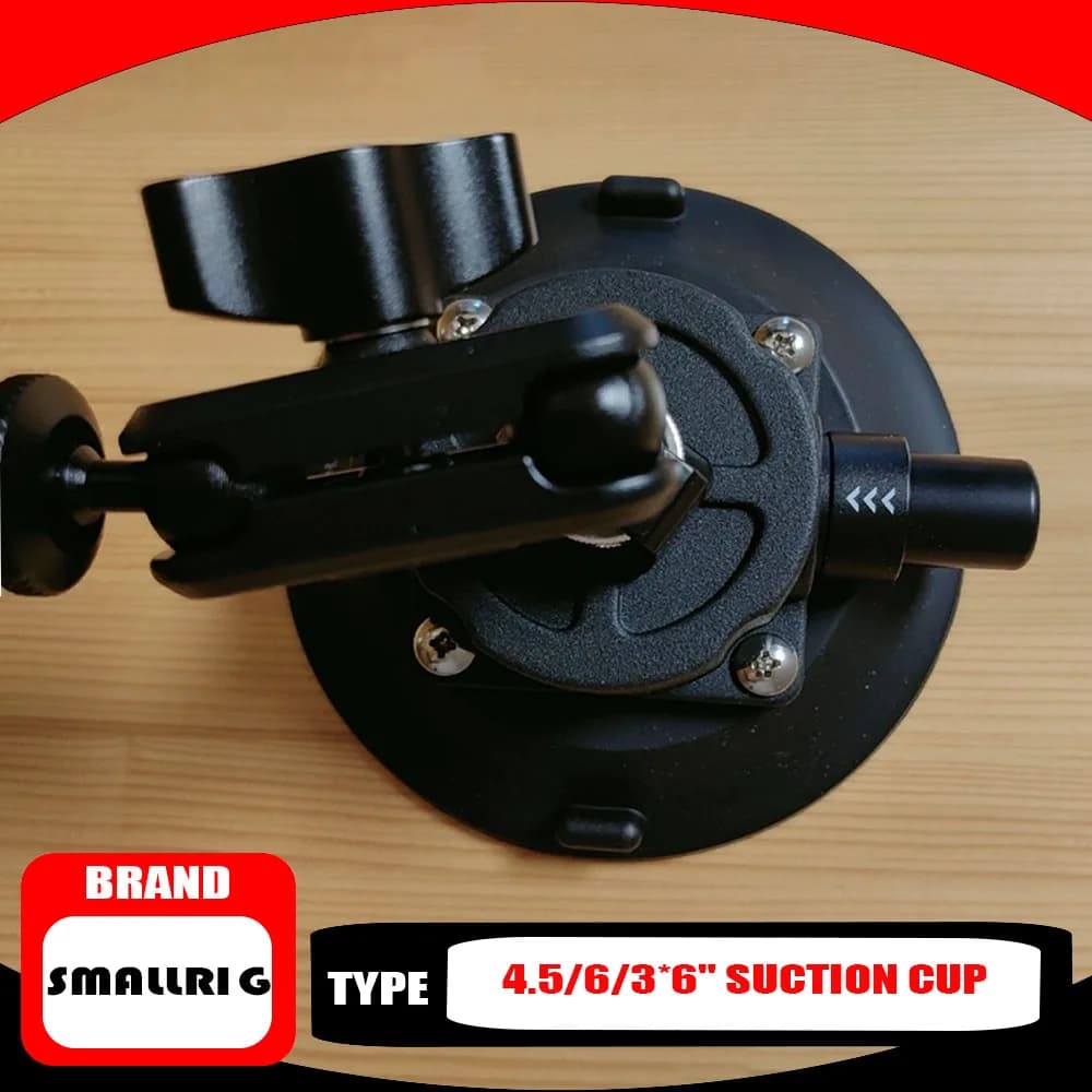 SmallRig Ventosa a Vuoto da 4.5/3*6/6 Pollici con Forte Adesione, Supporto per Telecamera d'Azione per Auto, Accessori per Riprese