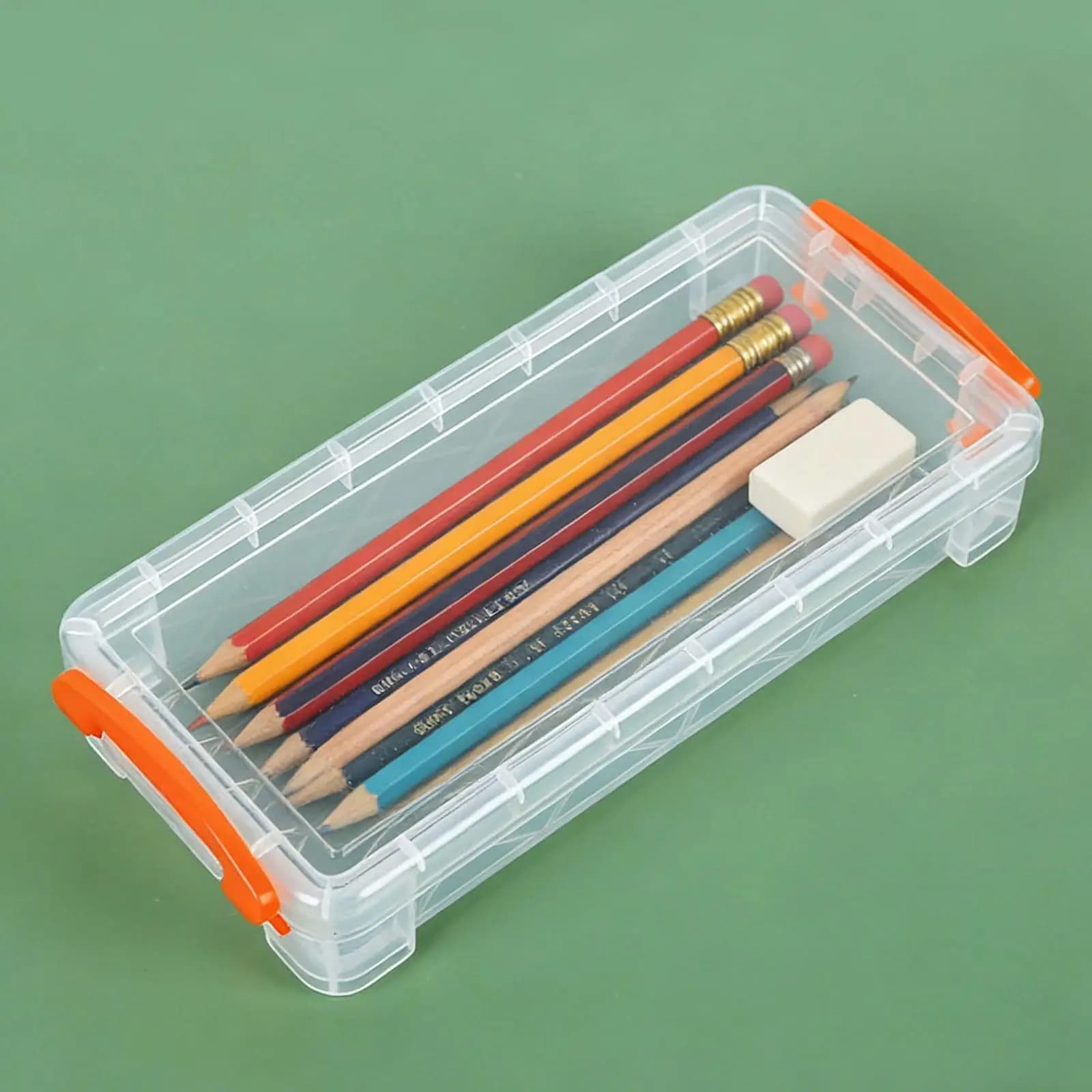 4 contenitori trasparenti per matite, astuccio leggero e impilabile, organizer per cancelleria, per soggiorno, bagno, ufficio, aula, casa