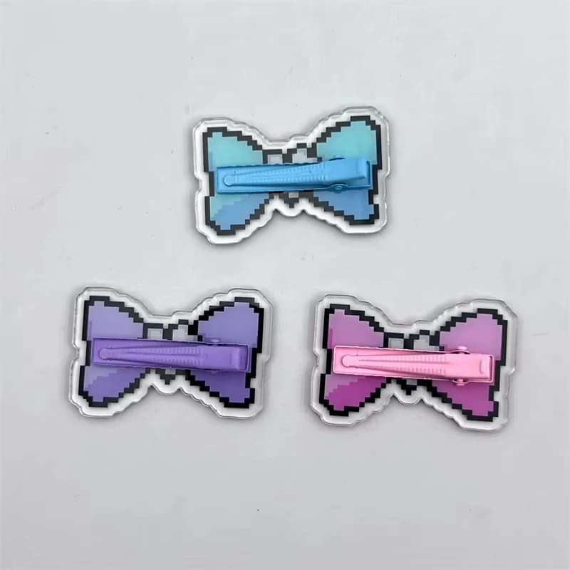 New NEEDY GIRL STREAMER OVERDOSE Kangel Rain Cosplay Hairpins Colorful bow tie New Year's Eve Accessories Handmade