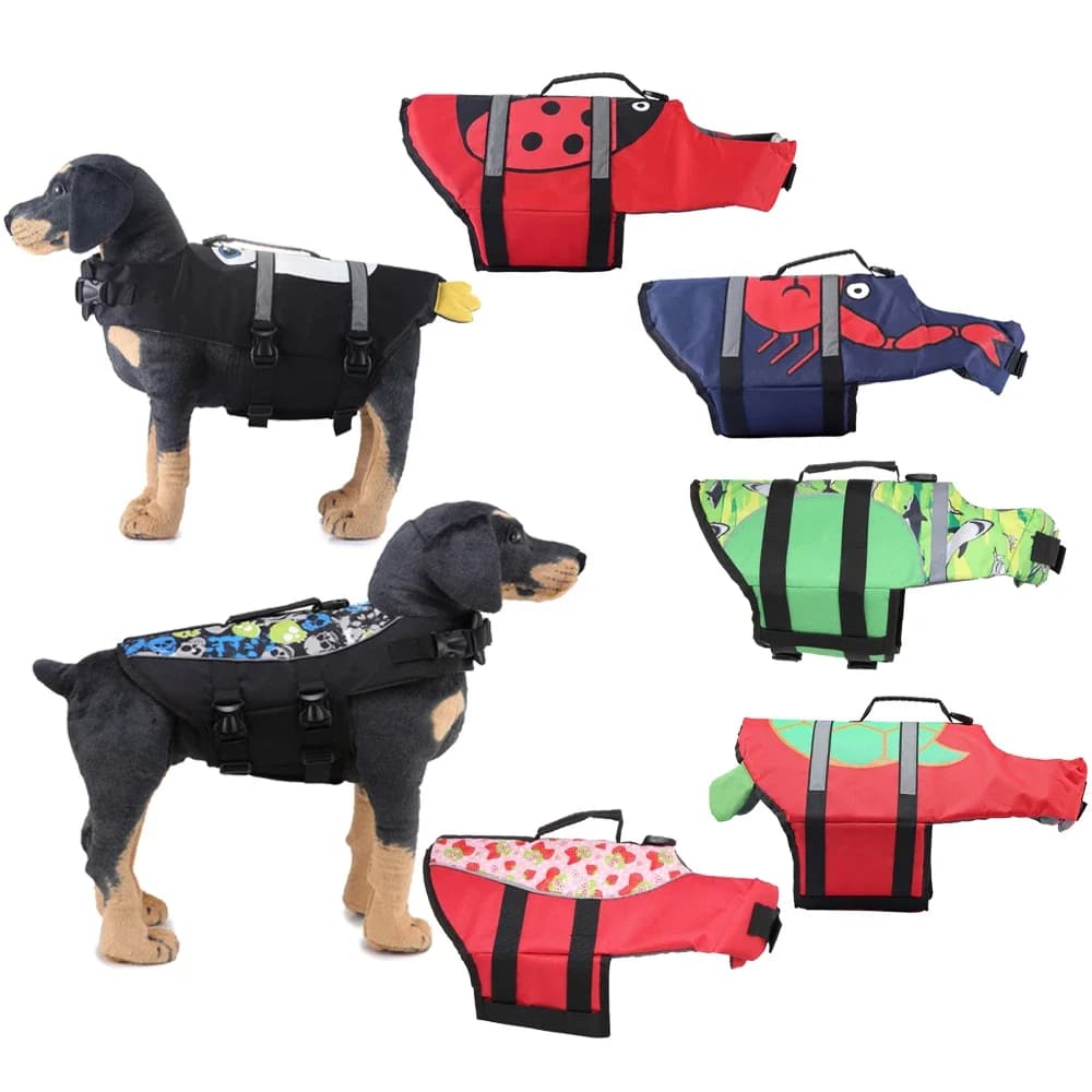 Dogs Life Jacket Ripstop Pet Swimming Vest With High Buoyancy Durable Rescue Handle Dog Life Vest For Small Medium Large Dog