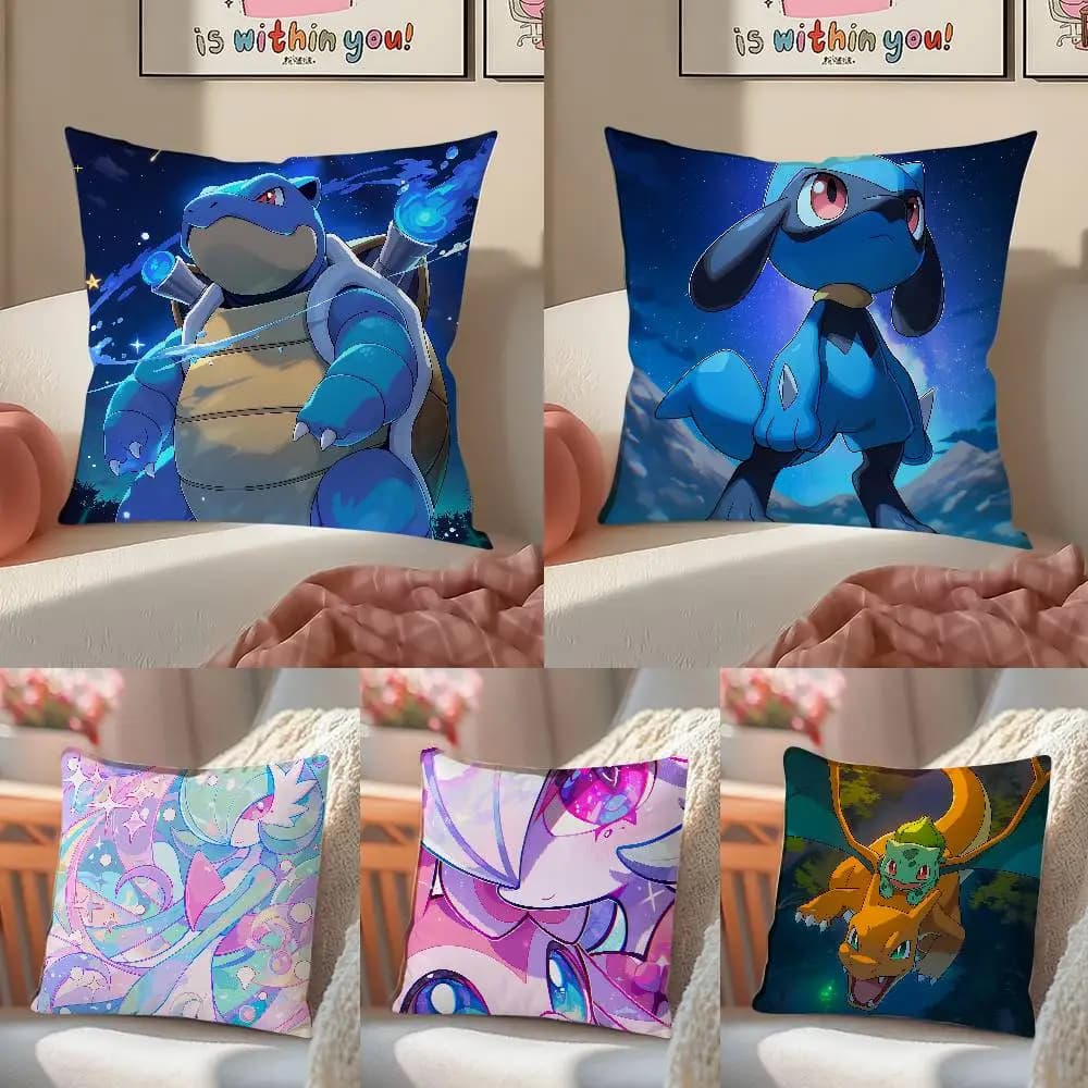 Pokemon Charmander Plush Pillow Cover Soft Short Plush Cushion Cover For Sofa Bedroom Living Room Home Decor Gift