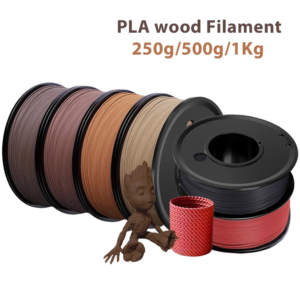 3D Printer in 1.75mm Sandalwood Cherry Wood Filament PLA Teak Wood 250g 500g 1Kg 3D Printing Materials Walnut PLA Red Cherry Wood