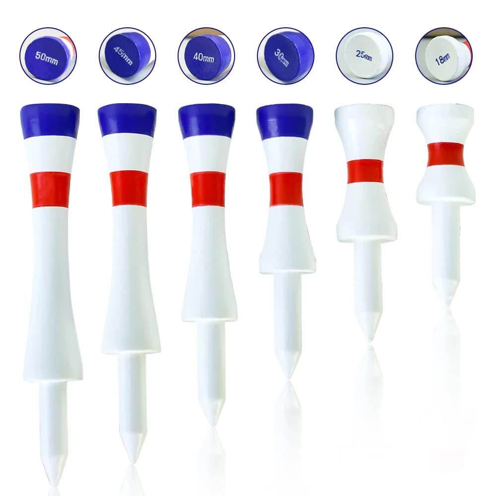Tees da golf in legno Valore di altezza diverso 48 pezzi/confezione, 2 3/4, 2 1/2, 2 1/4, 2, 1 3/4, 1 1/2 pollice di lunghezza per la pratica