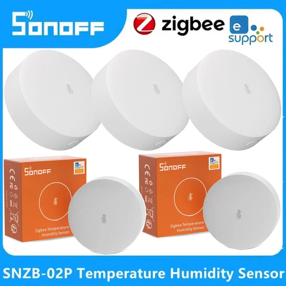SONOFF SNZB-02P Zigbee Sensore di Umidità di Temperatura Smart Home eWelink APP Termometro Monitor in Tempo Reale per Alexa Google Home