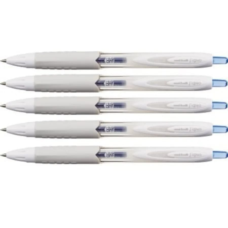 Signo 307 Retractable Gel Ink Pen, Ultra Micro Point 0.38mm, Blue Ink, UMN-307-38, Value Set of 5
