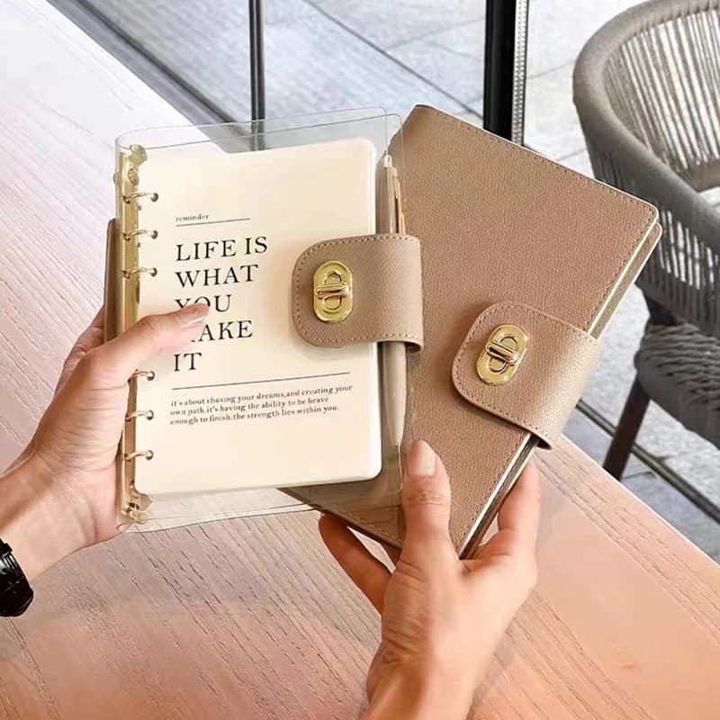Agenda in Pelle A5, Quaderno, Diario, Blocco Note, Pianificatore con 6 Fori, Copertina Bullet, Articoli di Cancelleria per Ufficio