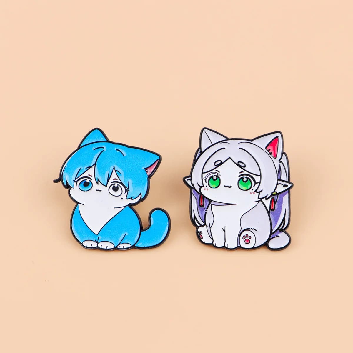 Spilla smaltata a forma di gatto simpatico, distintivi cartoon per ragazze, spille manga per zaino, spille per cappello e risvolto, accessori cosplay, giocattoli e regali
