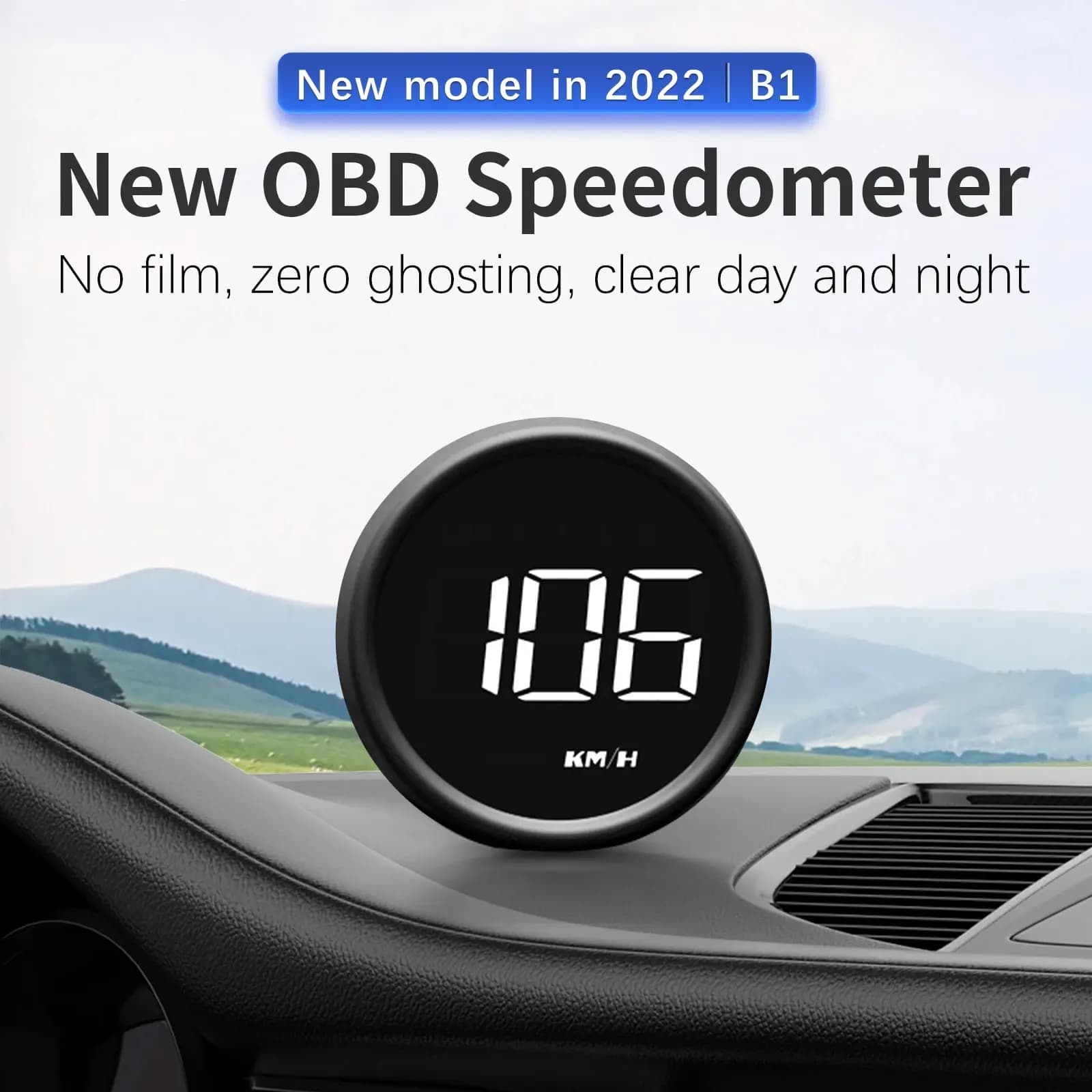 AD B1 Head Up Display OBD2 HUD Tachimetro Proiettore per auto Allarme EOBD Consumo carburante automatico Voltmetro Indicatore di temperatura dell'acqua