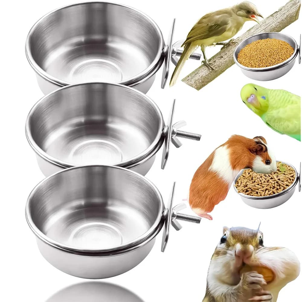 Mangiatoia per piccoli animali 10 12 14 cm Clip su tazza di acqua per cibo per coniglio criceto gabbia per uccelli piatto mangiatoia per pappagalli anti ribaltamento ciotola per animali domestici 1 pz