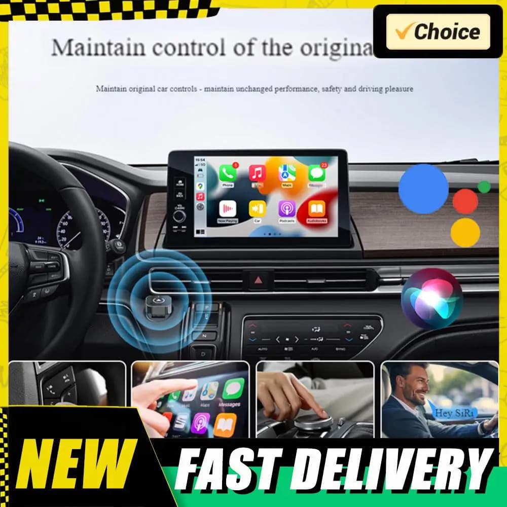 Wireless 2 in 1 Adapter for CarPlay and Android Auto, Smart USB Dongle with Automatic Plug & Play Connection for CarPlay and Android Auto Cablato Factory