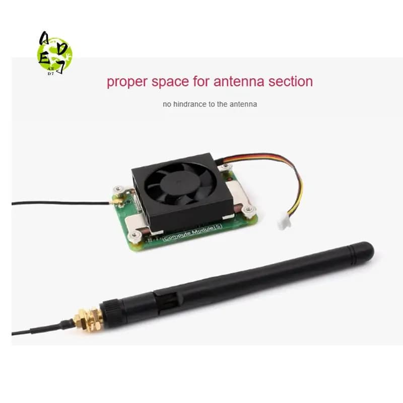 Cooling fan AED7-CM5 for processing module Raspberry Pi 5 5V 3007 low noise with heat conductive tape