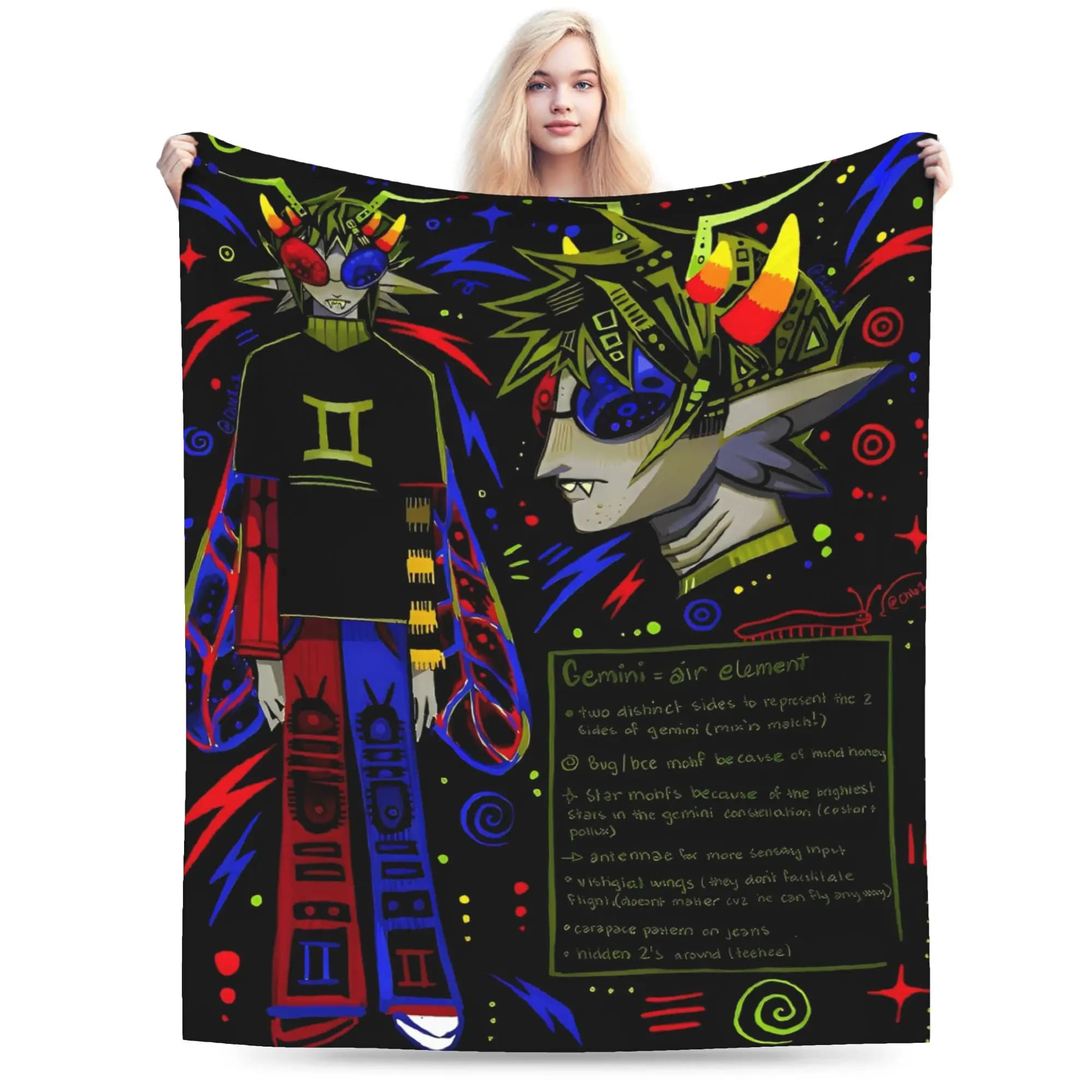 Warm Soft Blanket Travel Office Homestucked Manga Throw Blanket Flannel Bedspread For Living Room Street Trend Sofa Bed Cover