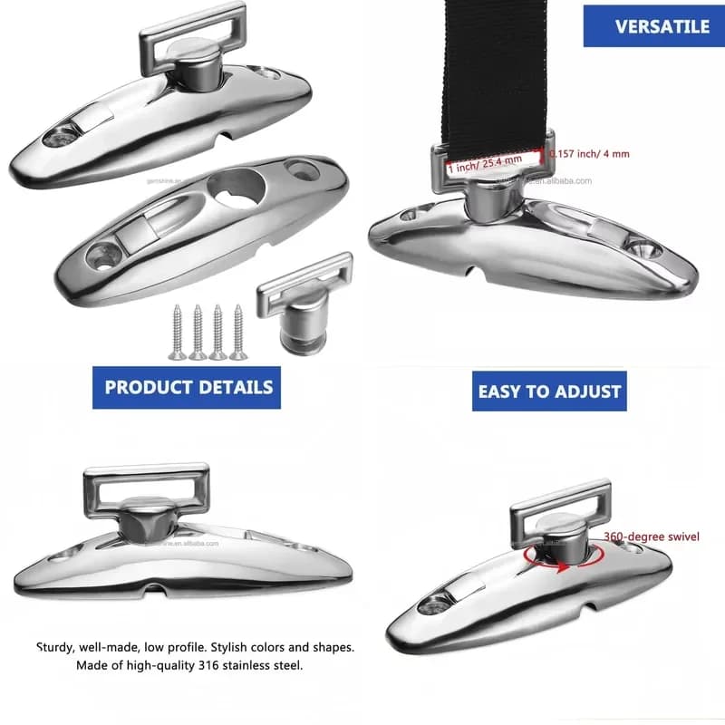 For Flat Rope Stainless Steel Deck Hinges Quick Release Marine Awnings Mount Hardware Replacement