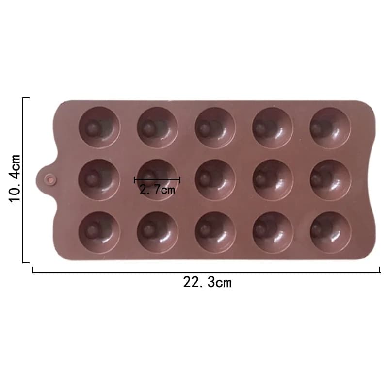 15 Stampo per cioccolato in silicone semicircolare a forma di luna, stampo per griglia di ghiaccio XG078