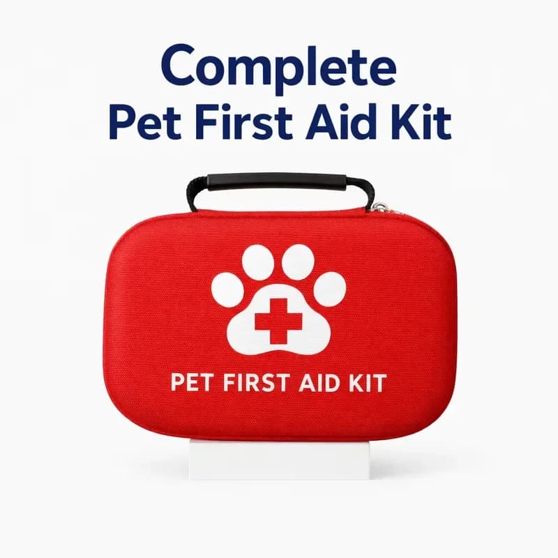 Complete Pet First Aid Kit 23pcs, Professional Emergency Travel Kit for Dogs Cats with Iodine Pad, Self-Adhesive Bandage &
