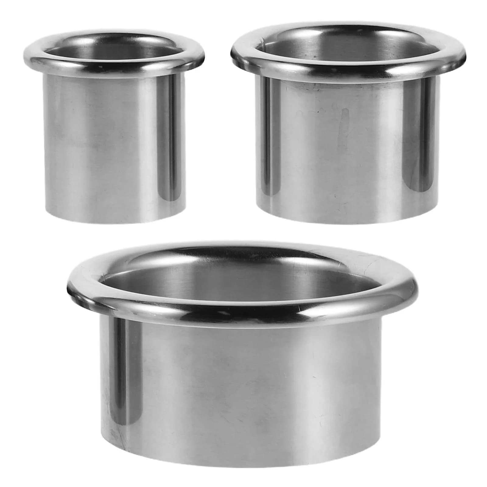 Set of 3 Stainless Steel Supports for Hairdryer, Bathroom Organizer and Desk, Hairdresser Tube for Salon