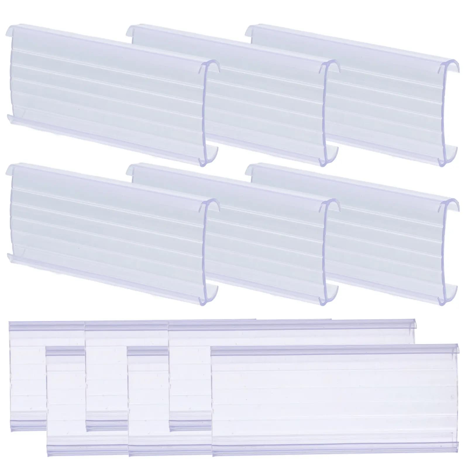 30 Pezzi Portaetichette Trasparenti in Plastica per Scaffali, Contenitori, Frigoriferi, Organizzatori per Etichettatura, Clip per Cestini Portaoggetti