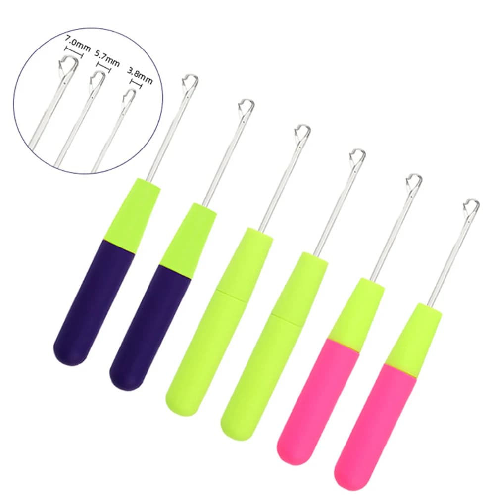 Uncinetto in plastica per tessitura di capelli, ago per dreadlock, ago per tessitura di capelli, uncinetto per capelli