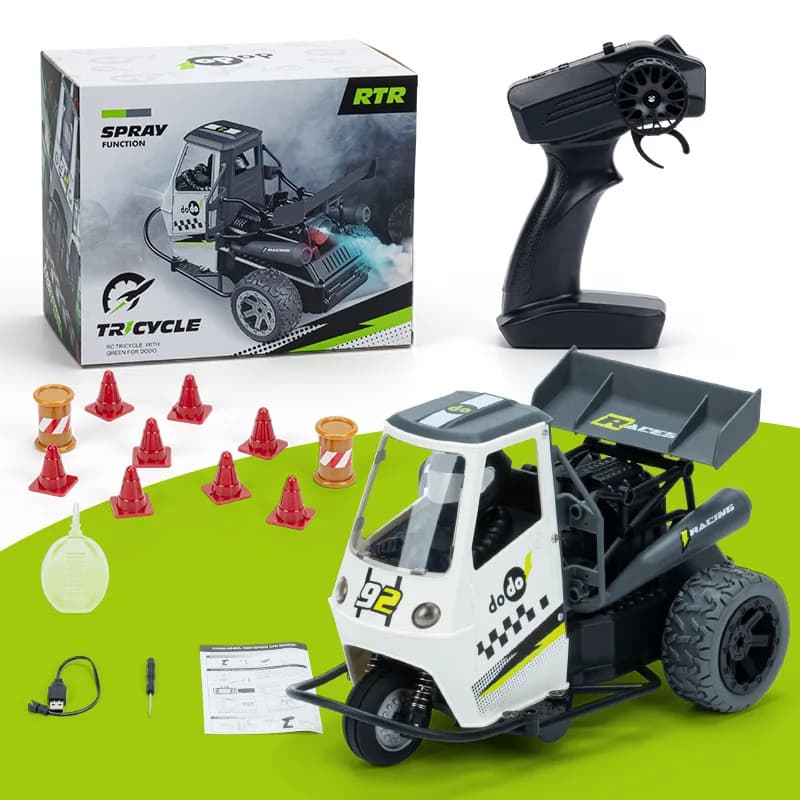 1:16 RC Triciclo Spruzzo Nebbia Auto telecomandata con luce a LED Fuoristrada Alla deriva Auto elettronica Giocattolo Gioco competitivo Ragazzi Regalo