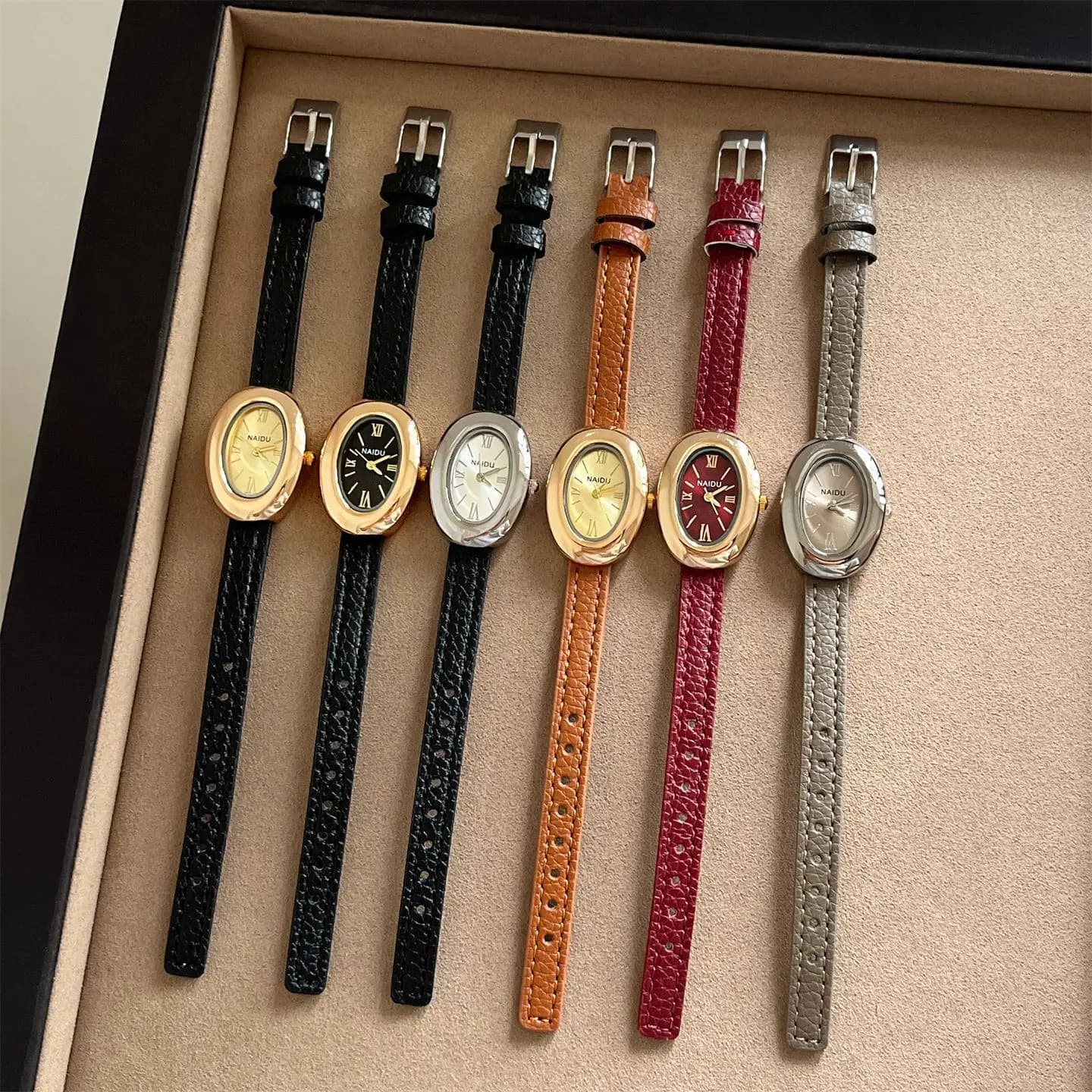 2025 New Beautiful Women's Oval Watches for Women Girl Minimalist Quartz Wrist Watch With Simple Leather Strap And Stainless Steel