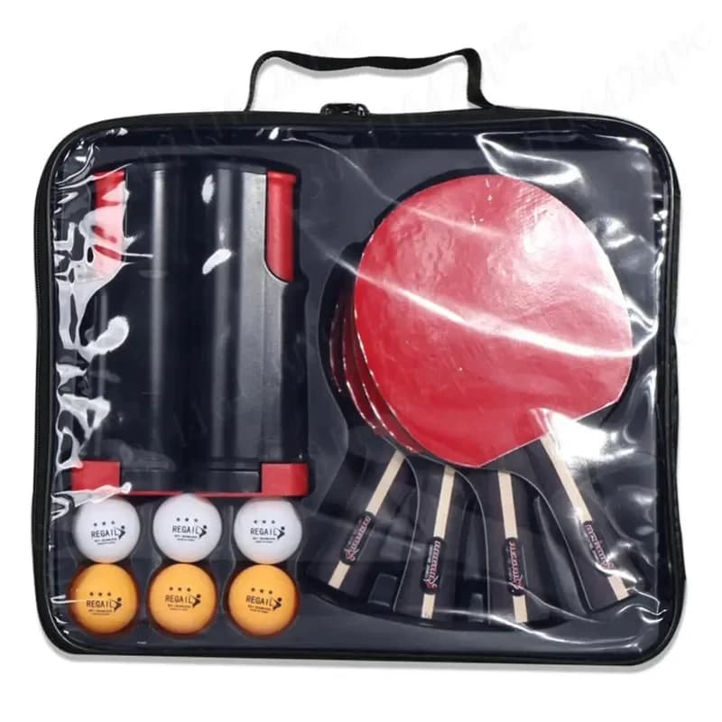 Table Tennis Rackets Professional Ping Pong Racket Set with Retractable Net Rackets Balls.