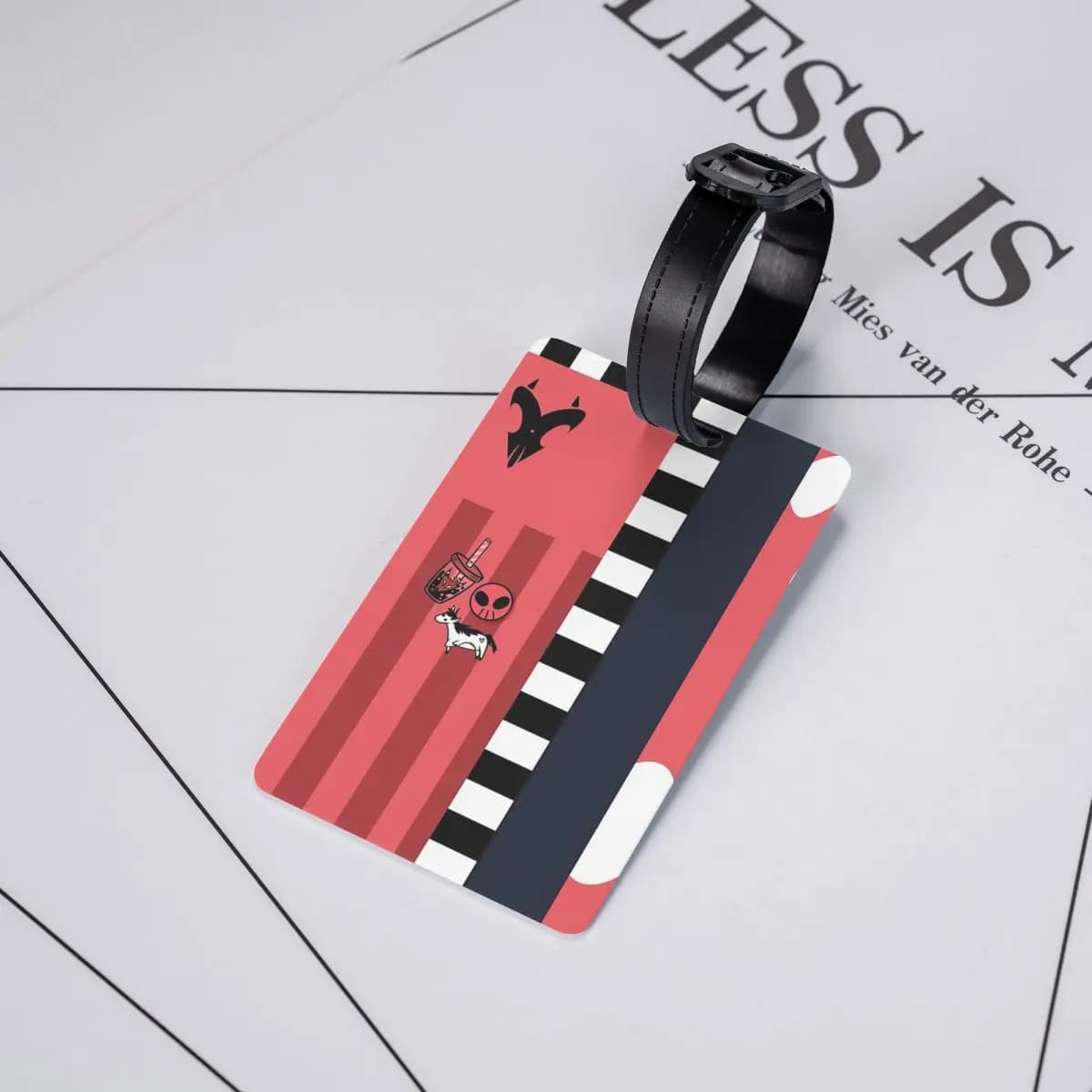 Helluva Boss - Blitzo Etichette per bagagli Accessori per valigie Etichetta per bagaglio da viaggio Porta etichetta ID Nome Indirizzo