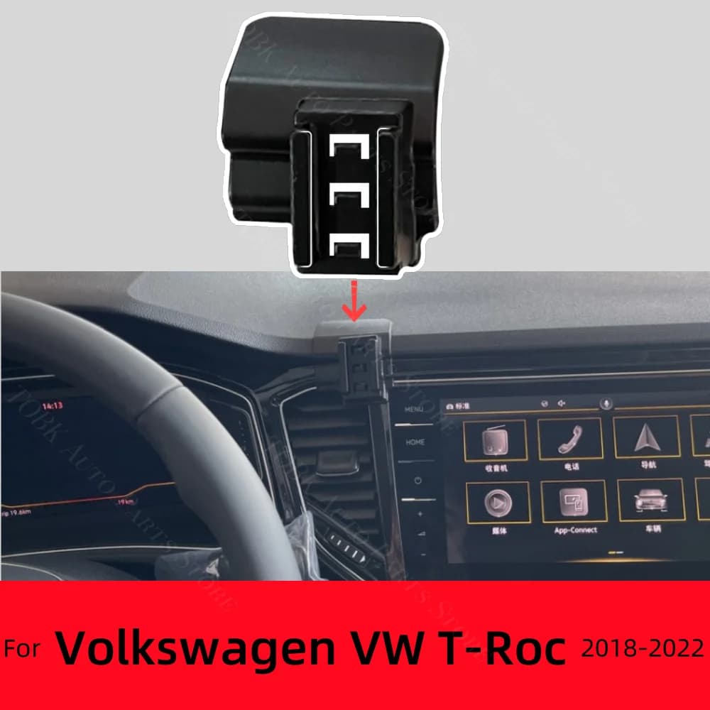 Supporto Del Telefono Per Auto Per Volkswagen VW T-Roc 2018-2022 2019 2020 2021 Speciale Staffa Fissa Base di Ricarica Senza Fili Auto accessori