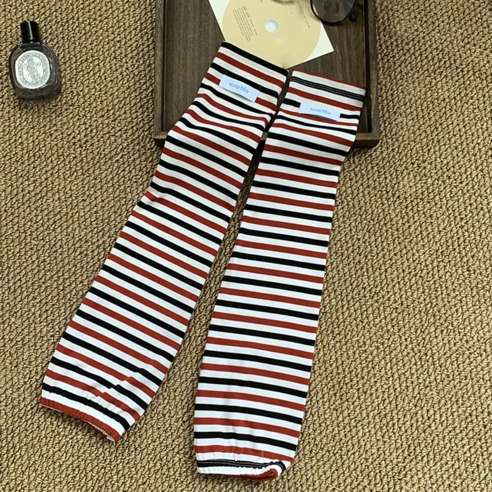 Fishing Sleeve Arm Protection Striped Ice Sleeves Elastic Loose Sunscreen Sleeve Thin Anti-UV Summer Cycling Sleeves Women