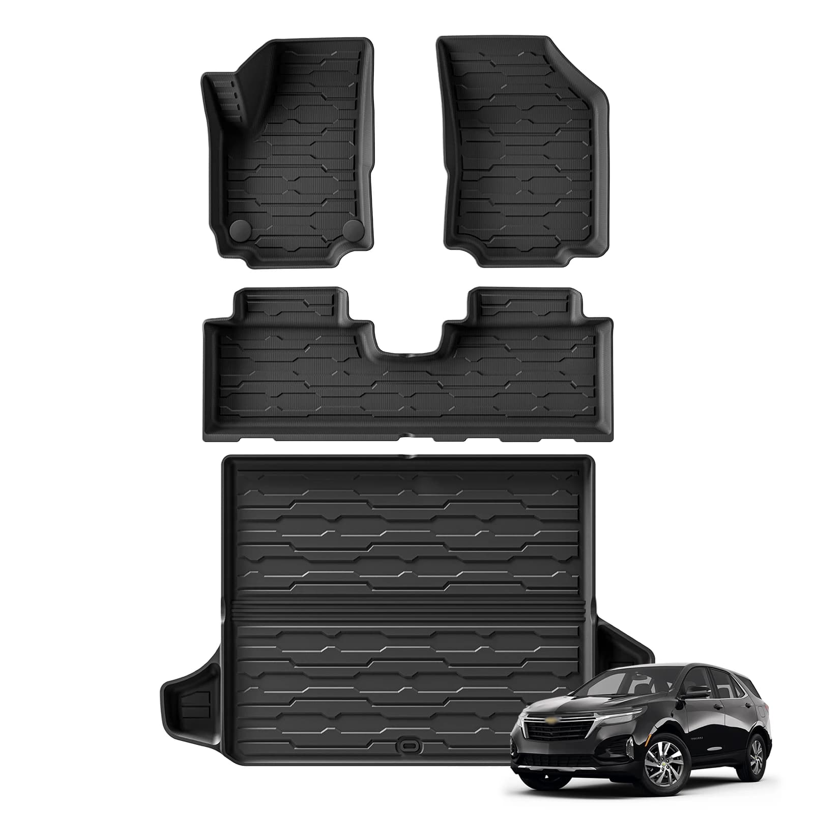 Per GMC Terrain Chevrolet Equinox 2018 - 2024 TPE 3D Tappetini per auto Tronco Schienale Pad Protezione impermeabile Timone sinistro
