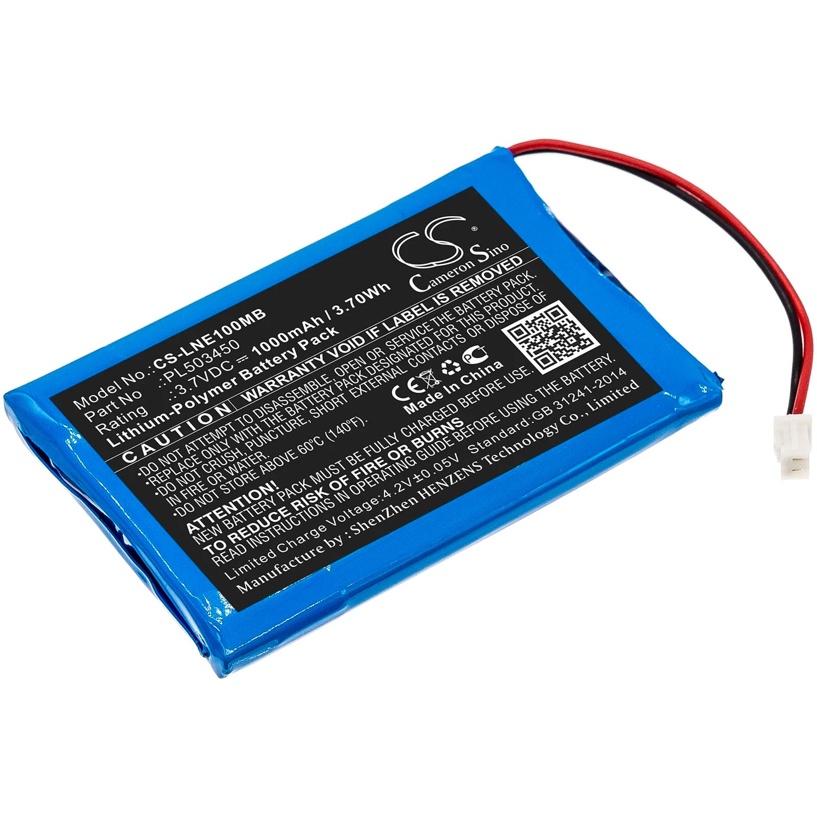 Batteria per babyphone ai polimeri di litio per Luvion, 3,7 V, 1000 mAh, Grand Elite, Baby Monitor Grand Elite, PL503450