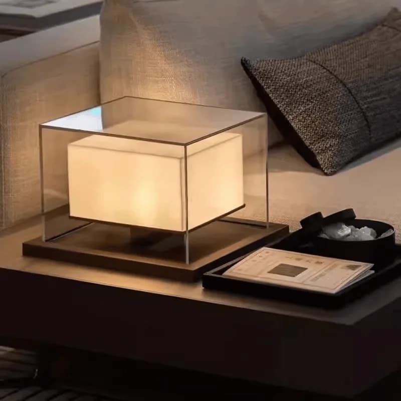 Square Glass Decorative Sitting Area, Front Desk , Outdoor Imitation Marble Pillars, Decorative High-end Lamps and Lanterns