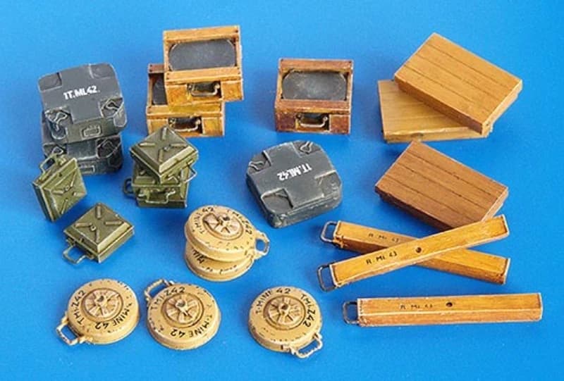 Kit assemblato modello in resina pressofusa in scala 1/35 Modello di scena di mine anti-tanche della Seconda Guerra Mondiale smontato e non verniciato