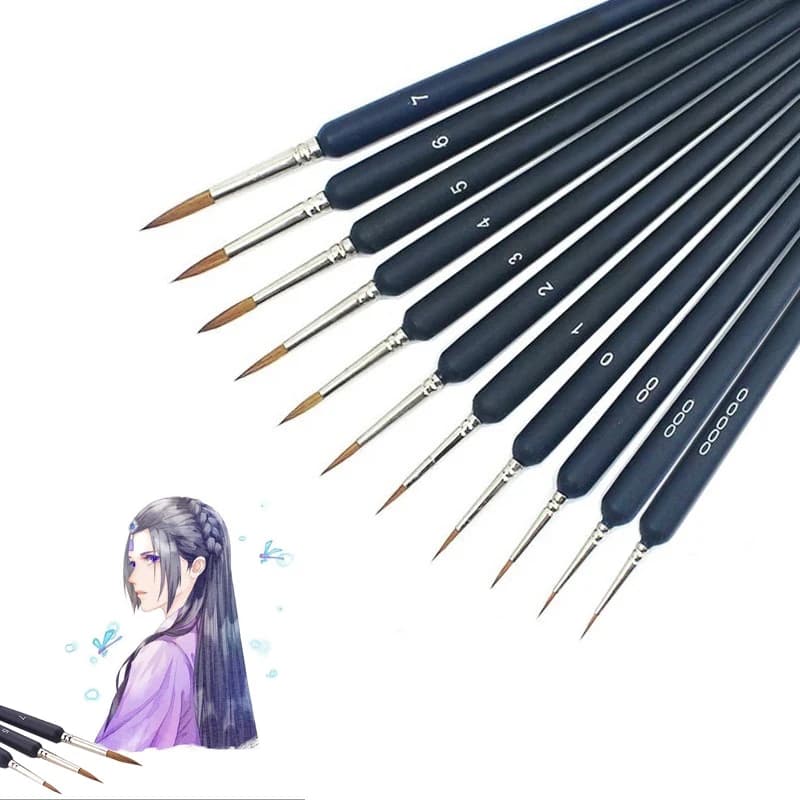 11/22pcs Miniatura Gancio Linea Penna Arte Dettaglio Pennelli Set Nylon Capelli Pennelli per Pittura per Guazzo Acquerello Olio Viso Unghie