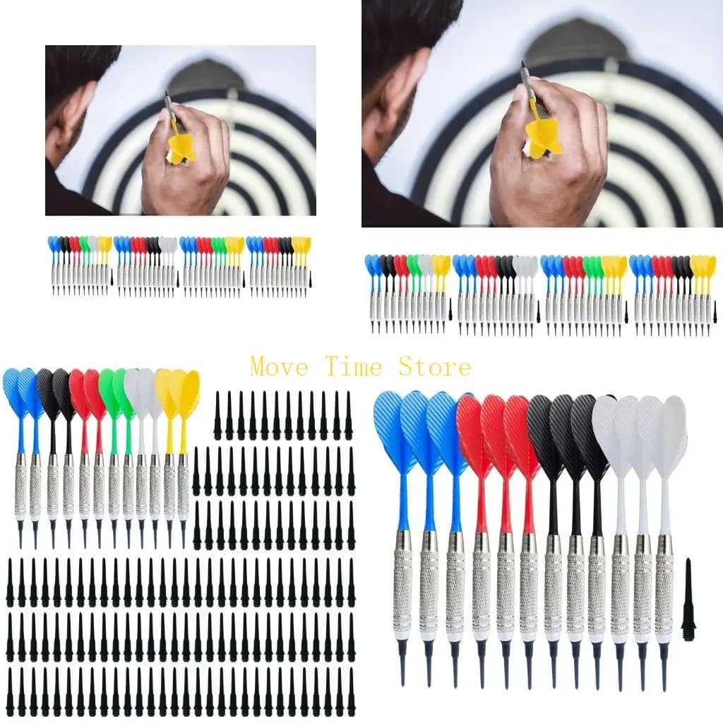 92ME 12Pcs Soft Tip Darts Electronic Darts with 100pcs Darts Tip Professional Plastic Tip Darts for Electronic Darts Board