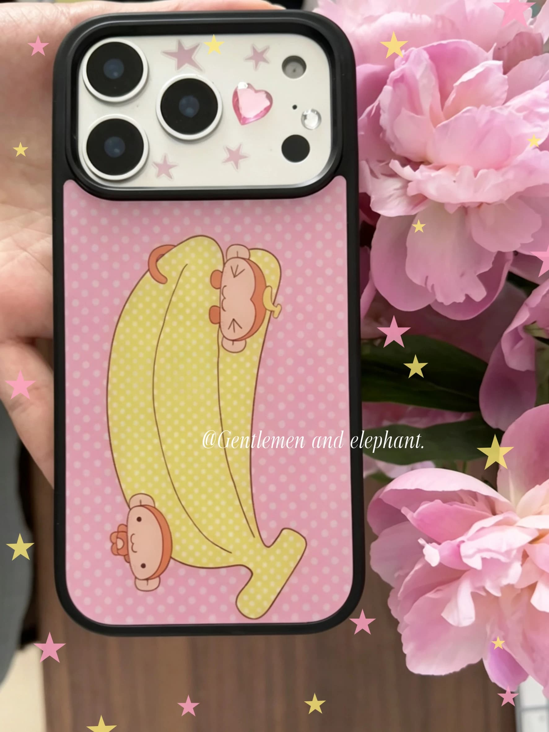 Korean Ins Cute Polka Dot Banana Monkey Y2K Pink Phone Case For iPhone 17 Air 16 15 14 13 12 11 Pro Max 8 7 Plus XS XR Cover