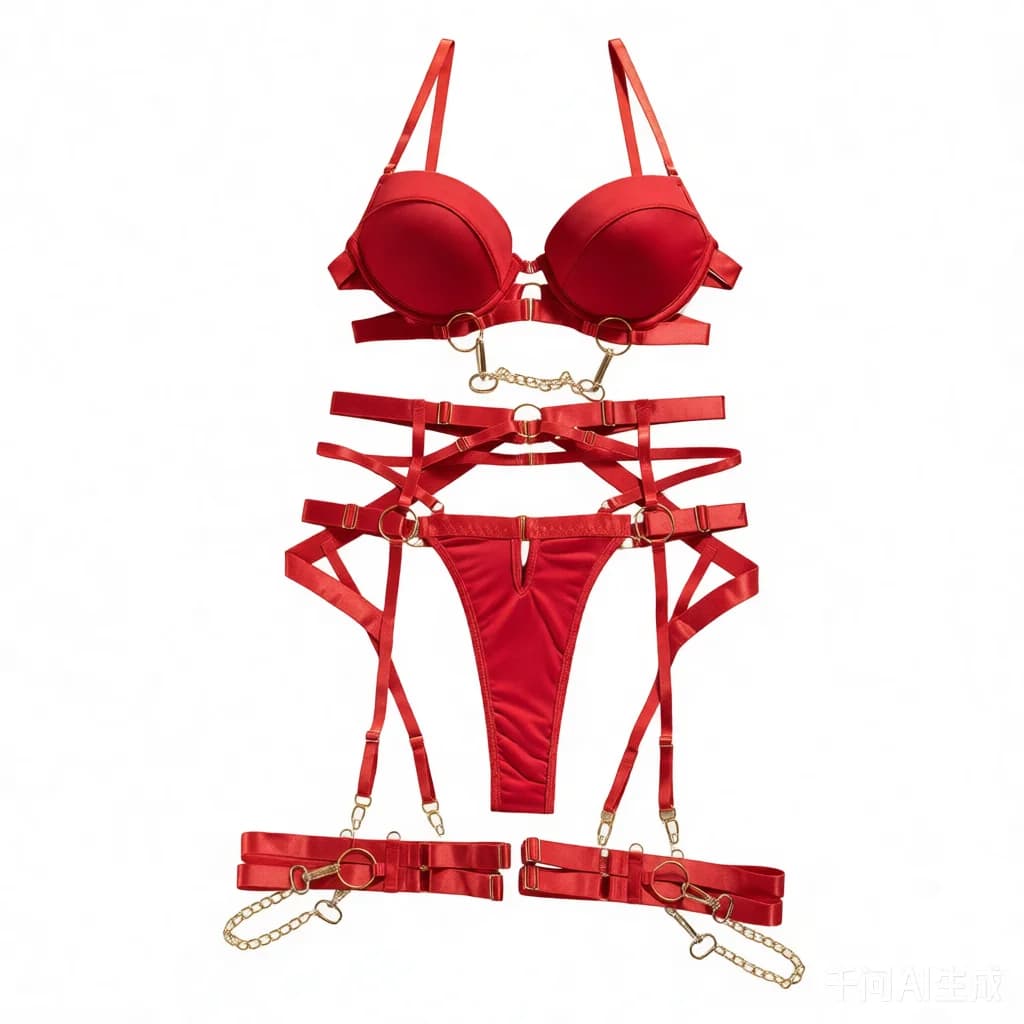 Yimunancy Set di lingerie imbottita da donna Set di biancheria intima con reggiseno sexy con bottoni a catena gotica Intimo