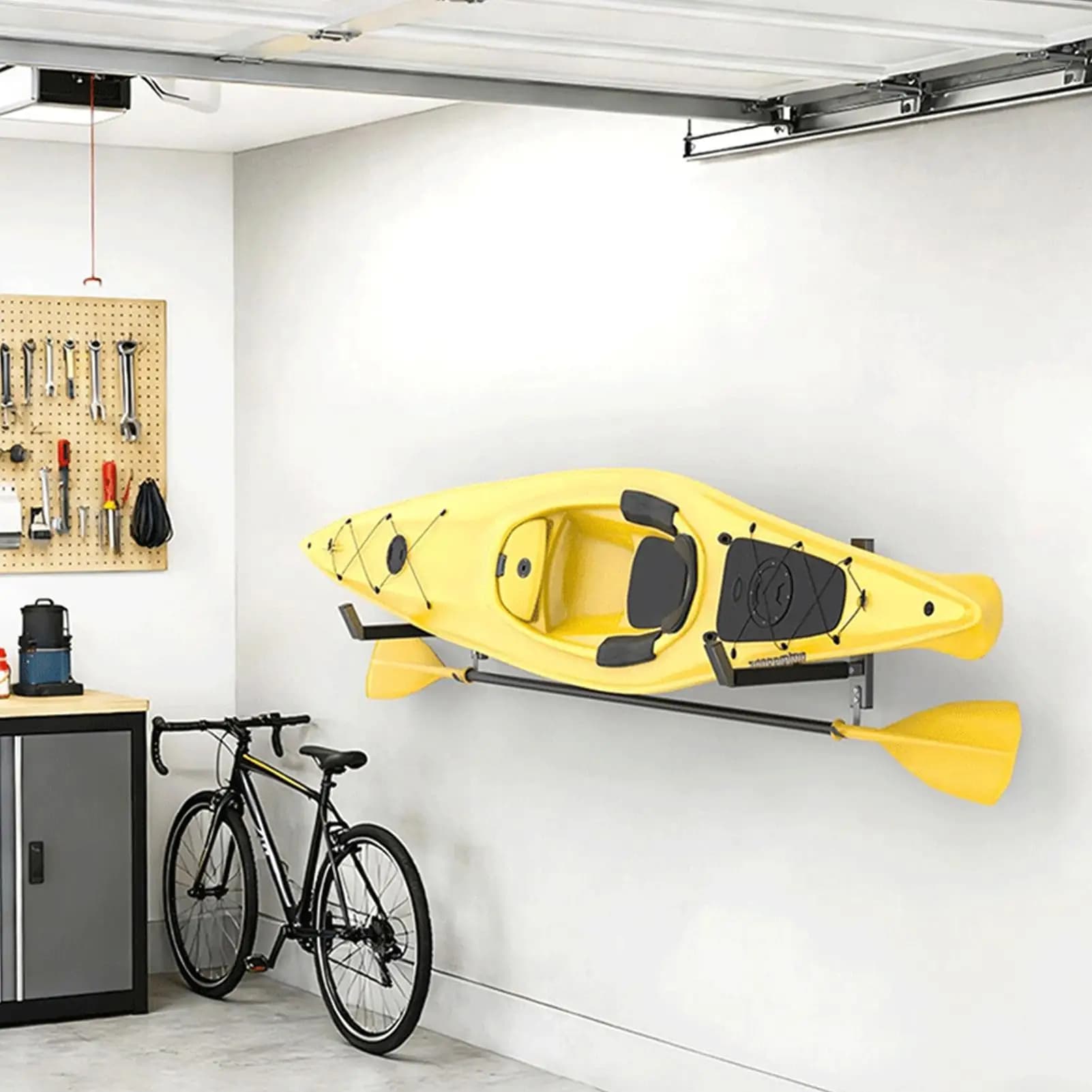 Kayak Rack For Garage 200Lbs Capacity Utility Surfboard Hook 2 Pieces Kayak Wall Mount Storage Rack For Canoes Indoor Outdoor